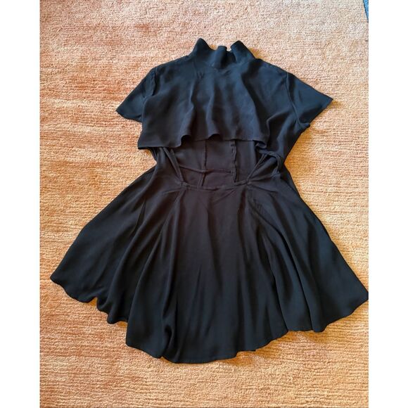 Kimchi Blue Black Button Front Dress Open Back Fit Flare Urban Outfitters S - Picture 5 of 6